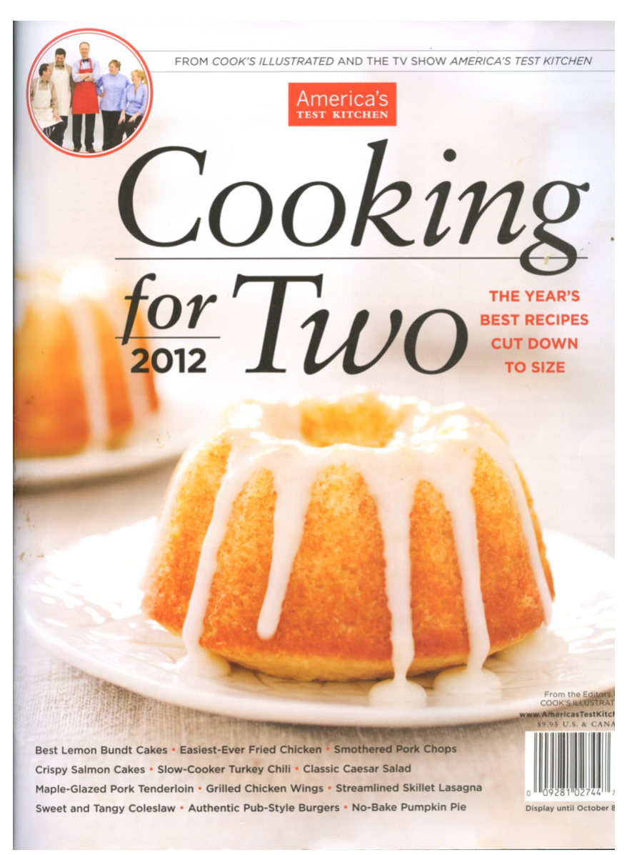 magazine cover - cooking for two 2012